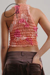 CONSTANÇA ENTRUDO Hand Woven Coral Lace Top SS23_TOP02